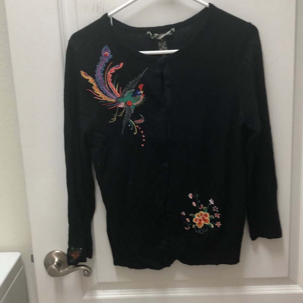 Lucky wool cardigan with embroidery